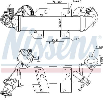 Uitlaatgassen radiator past: NISSAN NV400, PRIMASTAR, QASHQAI +2, QASHQAI I, X-TRAIL, X-TRAIL II  OPEL MOVANO B, VIVARO A  RENAULT ESPACE IV, GRAND SCENIC III, KOLEOS I, LAGUNA 2.0D/2.3D 01.06-