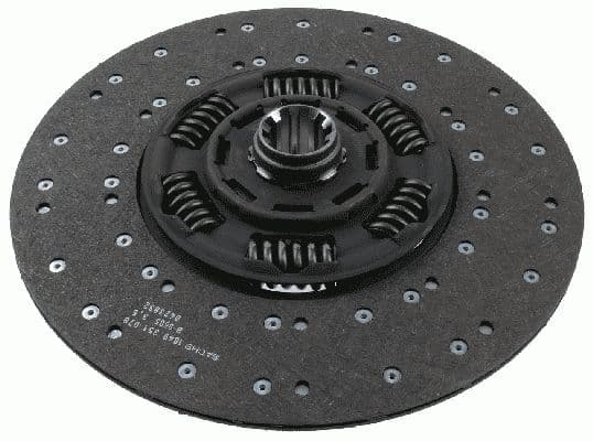 Koppelingsplaat/plaat (430mm) past: IVECO past: MAN F2000, F90, F90 UNTERFLUR, HOCL, LION´S CITY, LION´S COACH, LION´S STAR, NÜ, ÜL  MERCEDES CITARO (O 530), CONECTO (O 345), MK, O 303, O 340 07.87-