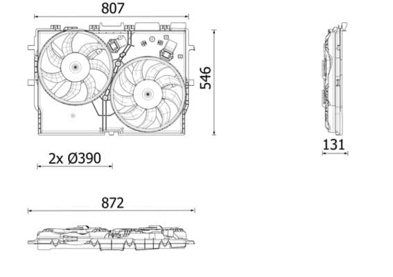 Radiatorventilator (met huisvesting) past: FIAT DUCATO 2.2D/2.3D/3.0D 07.06-
