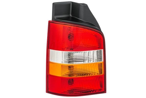 Achterlicht Links (P21/4W/P21W, kleur van het glas red/transparant/wit, anti-fog licht, achteruitrijlicht, versie met achterflap) past: VW TRANSPORTER T5 04.03-11.09
