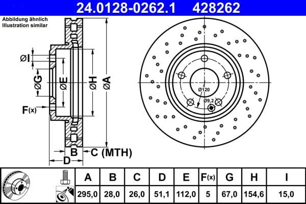 Brake disc Voor Links/Rechts past: MERCEDES A (W176), B SPORTS TOURER (W245), B SPORTS TOURER (W246, W242), CLA (C117), CLA SHOOTING BRAKE (X117), GLA (X156) 1.5D-Electric 01.10-12.19