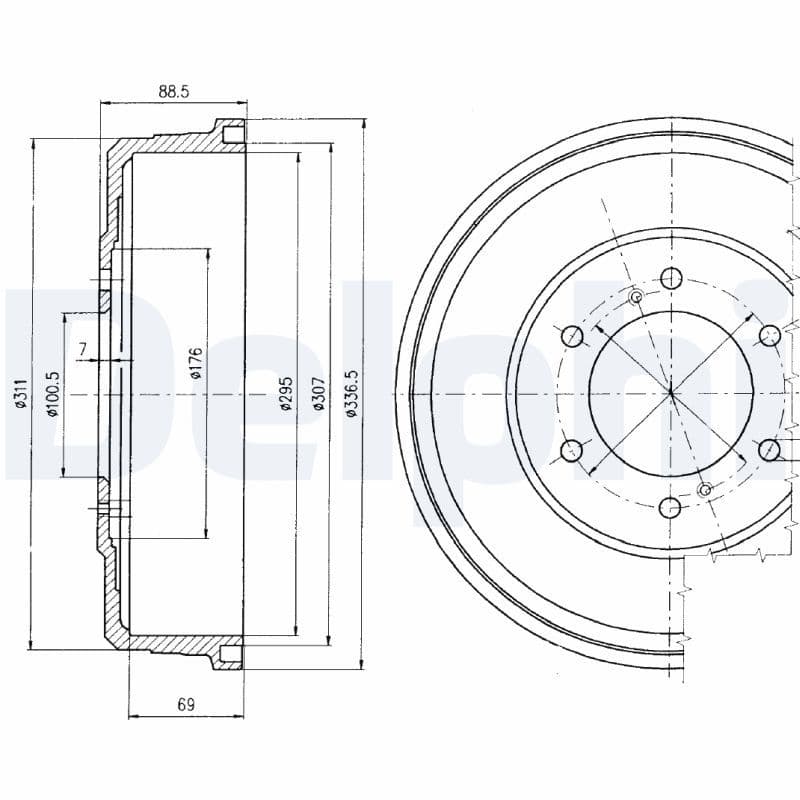 Brake drum Achter past: INFINITI QX4  NISSAN NAVARA, NP300, PATHFINDER II, PICK UP 2.4-3.5 09.95-