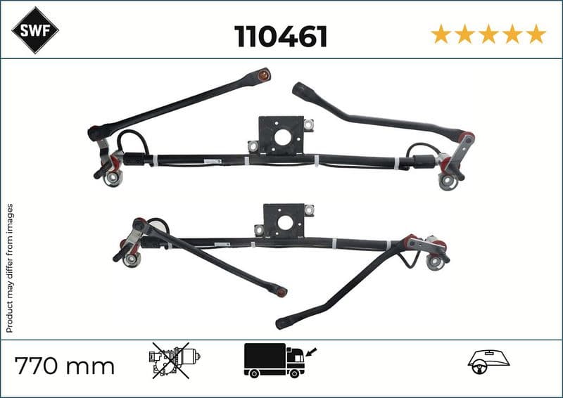 Ruitenwissermechanisme (zonder motor) past: MAN TGL I, TGL II, TGM I, TGM II, TGS I, TGS II 01.04-