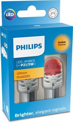 LED gloeilamp (Karton 2pcs) LED 12V 2,5/0,5W BAY15D geen goedkeuringscertificaat Ultinon Pro6000, geel