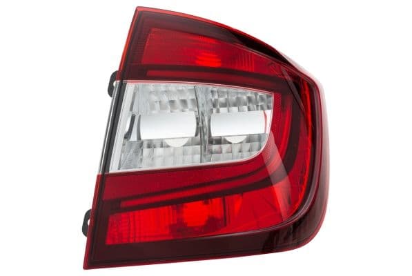 Achterlicht Rechts (extern, P21/4W/P21W, kleur van het glas red/wit, anti-fog licht, achteruitrijlicht, zonder gloeilampen) past: SKODA RAPID Liftback 07.12-03.22