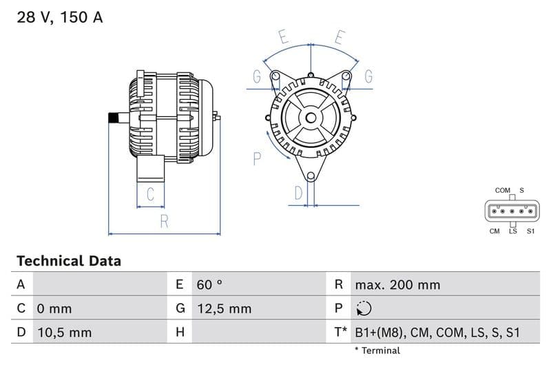 Dynamo (28V, 150A, gereviseerd)