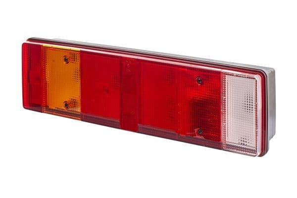 Achterlicht Links (P21W/R5W, kleur indicator oranje, kleur van het glas red, anti-fog licht, achteruitrijlicht) past: VW LT II Chassis / Platform 05.96-07.06