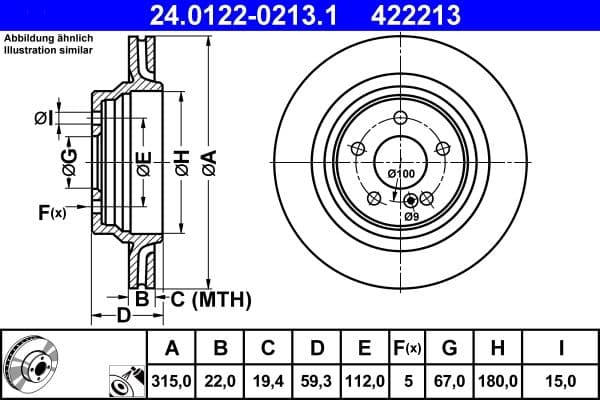 Brake disc Achter Links/Rechts past: MERCEDES S (C215), S (W220, V220) 5.4/5.5/5.8 03.99-03.06