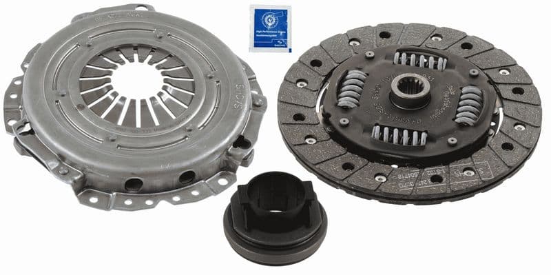 Koppelingskit met lager (190mm) past: OPEL ASCONA C, ASTRA F, ASTRA F CLASSIC, COMBO, CORSA A, CORSA A TR, CORSA B, KADETT E, KADETT E COMBO, VECTRA A 1.0-1.4 09.81-01.05