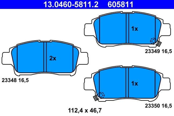 Remblokken set Voor , past: TOYOTA ECHO, PLATZ, VIOS / SOLUNA VIOS, YARIS, YARIS VERSO 1.0-1.5 04.99-01.08