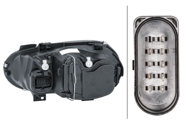 Koplamp Rechts (H1/H7/PY21W/W5W, elektrisch, zonder motor, kleur invoegen: verchroomd, kleur indicator: transparant) past: VW GOLF IV 08.97-06.06