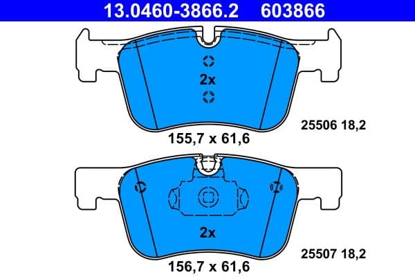 Remblokken set Voor , past: BMW 1 (F20), 1 (F21), 3 (F30, F80), 3 (F31), 3 (G20, G80, G28), 3 (G21, G81), 3 GRAN TURISMO (F34), 4 (F32, F82), 4 (F33, F83), 4 GRAN COUPE (F36) 1.5-2.0DH 07.11-