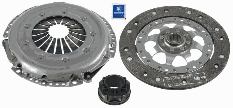 Koppelingskit met lager (228mm) past: AUDI 100 C4, A4 B5, A4 B6, A4 B7  VW PASSAT B5, PASSAT B5.5 1.6/2.4D 12.90-06.08