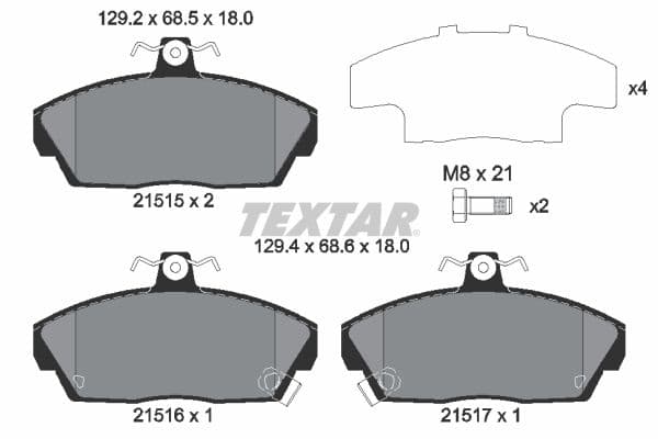 Remblokken set Voor , past: HONDA CIVIC VI, CIVIC VII, CONCERTO  MG MGR V8, ZR, ZS  ROVER 200, 200 II, 25 I, 400, 400 II, 45 I, 800, COUPE, STREETWISE 1.1-3.9 02.88-12.05