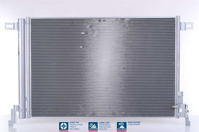 A/C condensator (met droger, (EN) additional fitting elements) past: PORSCHE CAYENNE 2.9-4.0H 05.17-