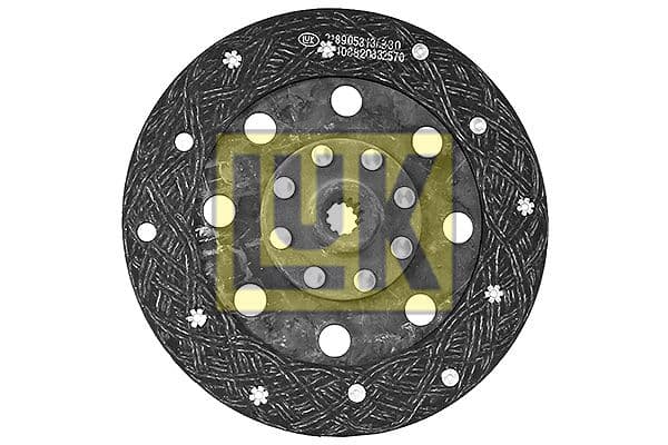 Koppelingsplaat/plaat biologisch (225mm volledig profiel) past: DEUTZ FAHR 210, 220, 230, 25, 30, 35, 40, 45, 50, 55, 310, 65  HUERLIMANN 30, 35, 40, 45, 50, 55  LAMBORGHINI R 1.30, R 1.35