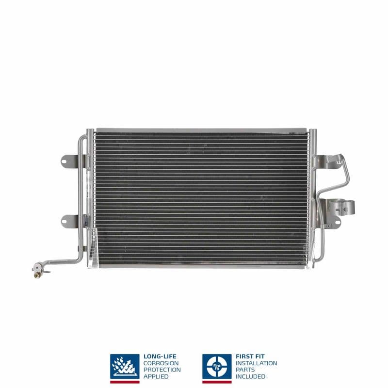 A/C condensator ((EN) additional fitting elements) past: AUDI A3, TT  SEAT LEON, TOLEDO II  SKODA OCTAVIA I  VW BORA, BORA I, GOLF IV 1.4-3.2 09.96-12.13