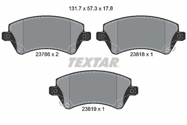 Remblokken set Voor , past: TOYOTA COROLLA, COROLLA VERSO 1.4-2.0D 05.97-07.14