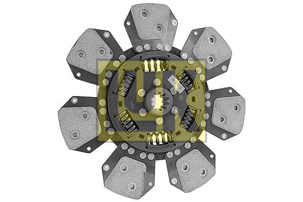 Koppelingsplaat/plaat keramiek (310mm  aantal peddels: 7) past: CASE IH 1055, 1055 XL, 1056, 1056 XL, 1056 XLA, 856, 856 XL, 856 XL PLUS, 856 XLA, 955, 955 S, 955 XL, 956, 956 XL, 956 XLA