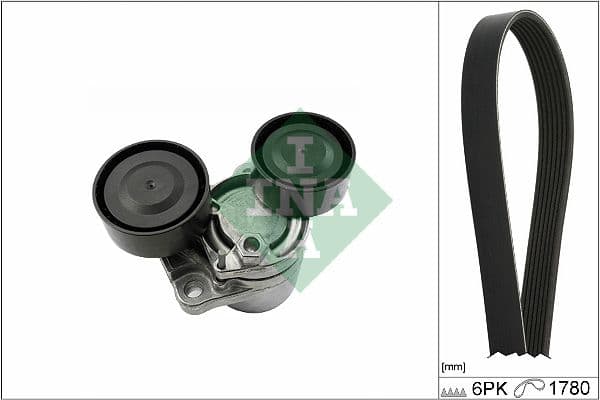 V-snaren set (met rollen) past: BMW 3 (E90), 3 (E91), 3 (E92), 3 (E93), X1 (E84) 2.0D 12.04-06.15