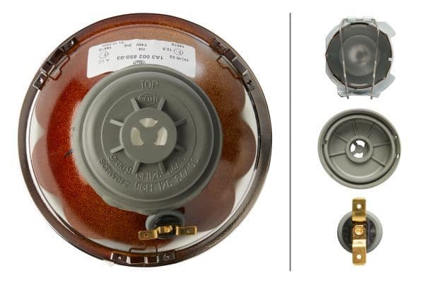 Universele koplamp Links/Rechts (rond, H4/T4W, 12V, diameter 144,5mm, transparant, positielichten) past: HONDA ACCORD I  TOYOTA CARINA II, CORONA 02.72-09.83