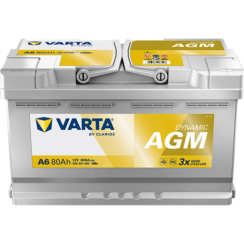 Batterij VARTA 12V 80Ah/800A (EN) Dynamic AGM  (EN) START&STOP AGM (R+) 315x175x190 B13 - montageflens 10,5 mm
