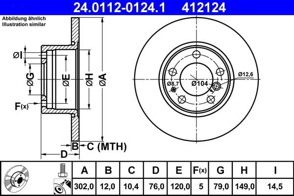 Brake disc Voor Links/Rechts past: BMW 5 (E34) 1.8-2.5D 06.87-07.96