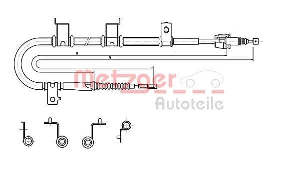 Trekstangeinde (type draad buitenste, M30x1,5mm/M24x1,5mm, L-125mm) past: MERCEDES TOURO (O 500) 01.96-