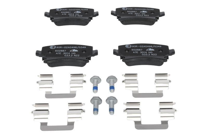 Remblokken set Achter (met extra's  met remklauw geleidingsbouten  voor geventileerde schijven), past: AUDI A3, A4 B5, A4 B7, A6 ALLROAD C6, A6 C6, TT  SEAT ALTEA, ALTEA XL 1.0-Electric 02.96-