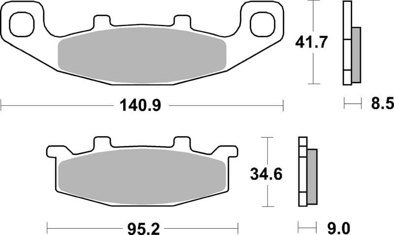 Brake pads Voor, beoogd gebruik: route, materiaal: sinter-SA, 41,7x141x8,5mm past: KAWASAKI KLE  SUZUKI GS 500 1989-2000