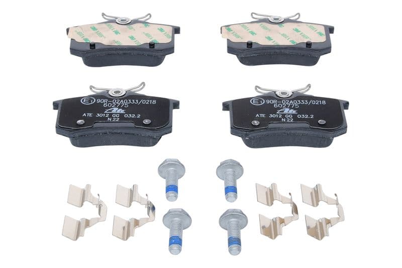 Remblokken set Achter (met extra's  met remklauw geleidingsbouten), past: DS DS 4  AUDI A2, A4 B5  CITROEN C4 II, DS4  PEUGEOT 307, 807  RENAULT MEGANE I, MEGANE II, THALIA II 1.2-2.0D 05.86-