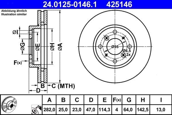 Brake disc Voor Links/Rechts past: AUDI A4 B6  HONDA ACCORD VI 1.8-3.0 10.98-12.04