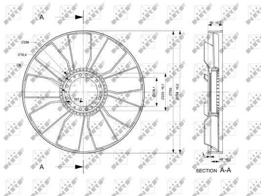 Radiator plezier (diameter 755mm, aantal bladen 9) past: MAN TGA, TGS I, TGX I D0836LF41-D3876LF02 04.00-