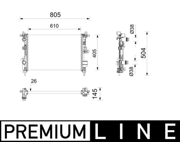 Motorradiator past: FIAT 500X  JEEP RENEGADE 1.6 07.14-09.20