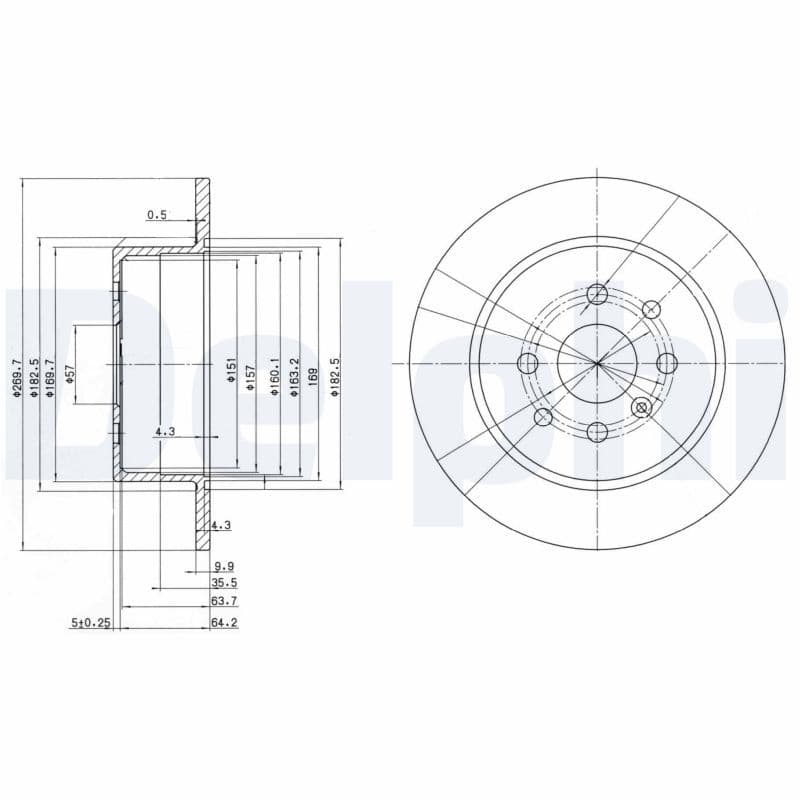 Remschijf set (2 stuks) Achter Links/Rechts past: OPEL VECTRA B 1.6-2.6 09.95-07.03
