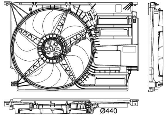 Radiatorventilator (met huisvesting) past: BMW 2 (F45), 2 GRAN TOURER (F46), 2 GRAN TOURER VAN (F46), X1 (F48), X2 (F39)  MINI (F55), (F56), (F57), CLUBMAN (F54), COUNTRYMAN (F60) 1.2-2.0D 09.13-