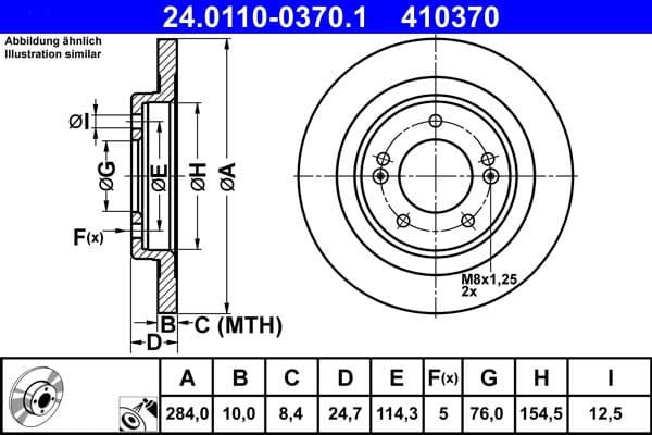 Brake disc Achter Links/Rechts past: HYUNDAI I40 I, I40 I CW 1.6-2.0 07.11-05.19