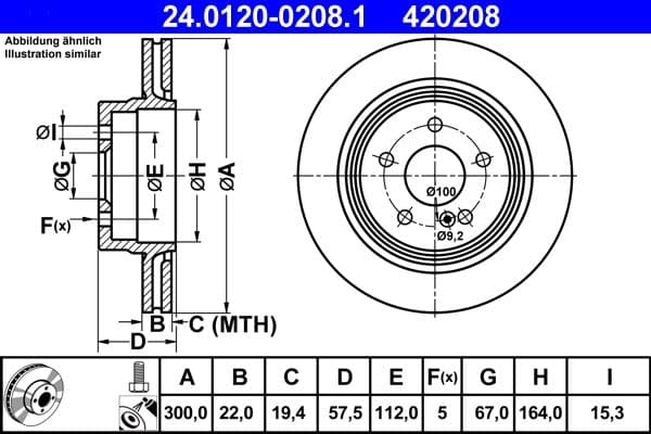Brake disc Achter Links/Rechts past: MERCEDES C (C204), C (W204), C T-MODEL (S204), E (A207), E (C207) 1.8-5.5 01.07-