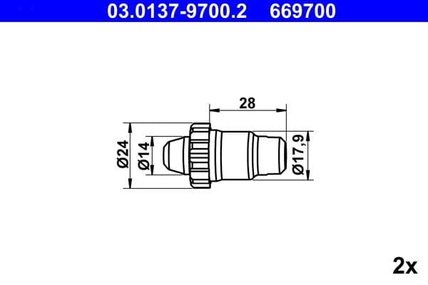 Remschoen zelfsteller (2 stuks.) past: MERCEDES 123 (C123), 123 T-MODEL (S123), 123 (W123), /8 (W114), /8 (W115), CABRIOLET (W111, W112), COUPE (W111, W112), G (W461), G (W463) 08.59-