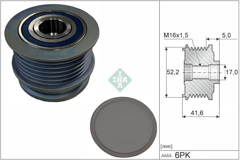 Dynamo poelie past: AUDI A1, A1 ALLSTREET, A1 CITY CARVER, A3, A4 B9, A5, Q2, Q3  CUPRA ATECA, FORMENTOR, LEON, LEON SPORTSTOURER  FORD TOURNEO CONNECT V761 NADWOZIE WIELKO 1.0-2.0 09.07-