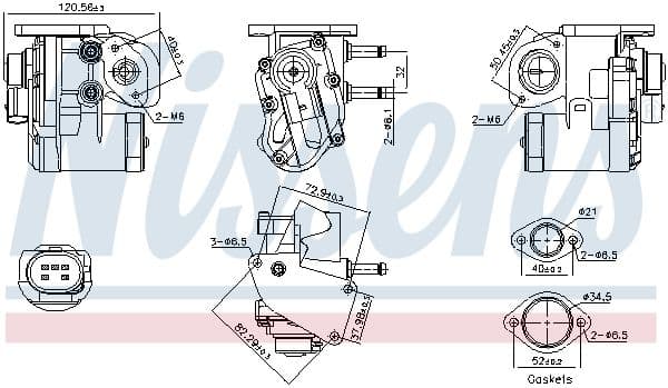 EGR-klep past: AUDI A3  SKODA OCTAVIA II  VW EOS, GOLF PLUS V, GOLF V, JETTA III, PASSAT B6, POLO IV, TOURAN 1.4/1.6 02.02-10.10