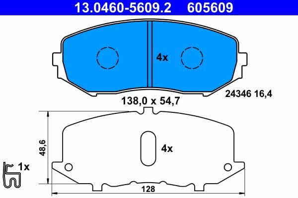 Remblokken set Voor (met een dempingskussen), past: SUZUKI GRAND VITARA I, GRAND VITARA II 1.6-3.2 03.98-