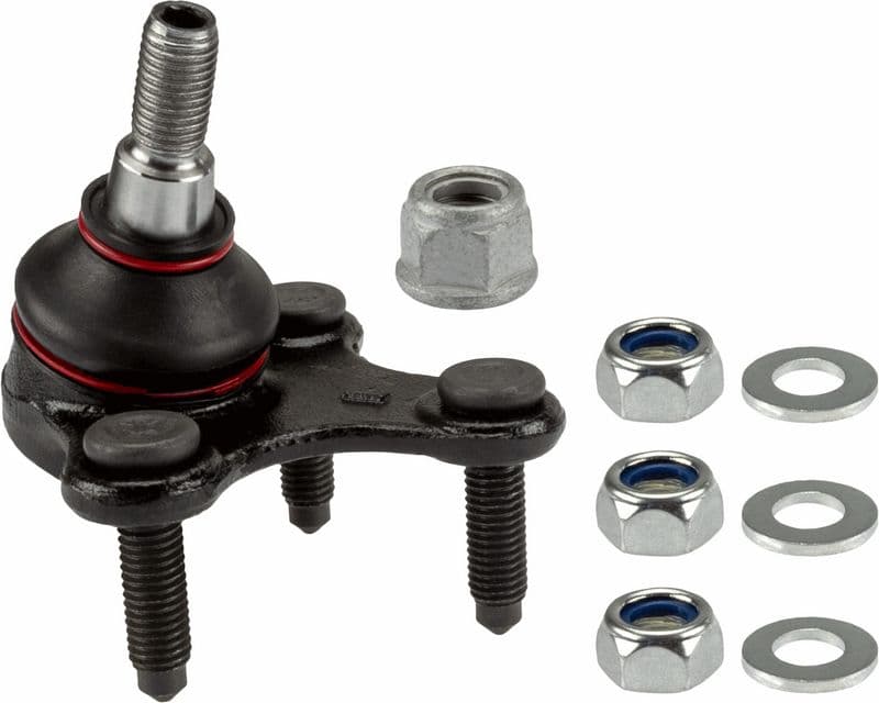 Kogelgewricht van de as Links (bodem/buitenkant voor) (diameter kegel 19mm, met extra's) past: AUDI A3, Q3  SEAT ALTEA, ALTEA XL, LEON, LEON SPORTSTOURER, TOLEDO III 1.0-Electric 02.03-