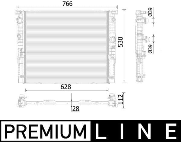 Motorradiator past: BMW 5 (G30, F90), 7 (G11, G12) 2.0H/4.4 09.15-06.20