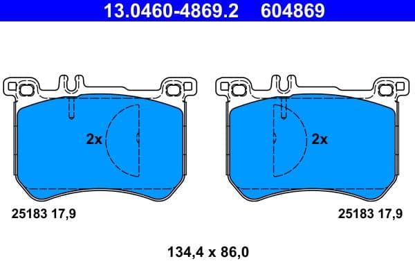 Remblokken set Voor , past: MERCEDES S (W222, V222, X222), SL (R231) 2.9D-4.7 01.12-07.20