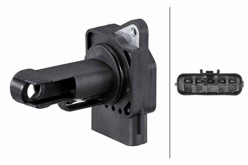 Luchtstroommeter (5 pin, patroon) past: VOLVO C30, C70 II, S40 II, S60 I, S80 I, S80 II, V50, V70 II, V70 III, XC60 I, XC70 II, XC90 I  JAGUAR S-TYPE II, XF I, XJ, XK 8, X-TYPE I 1.3-4.4 07.94-