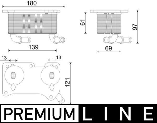 Olie radiator past: VOLVO S60 III, V60 II, V90 II, XC40, XC60 II 2.0H 09.19-