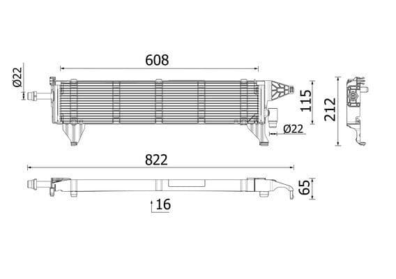 Motorradiator past: MERCEDES GLC (C253), GLC (X253) 2.0D/2.0H 01.16-03.23