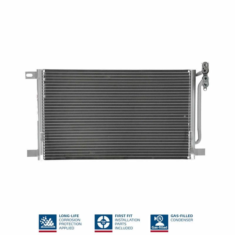 A/C condensator ((EN) additional fitting elements) past: BMW 3 (E46), X3 (E83) 2.0D/3.0D 02.98-12.11
