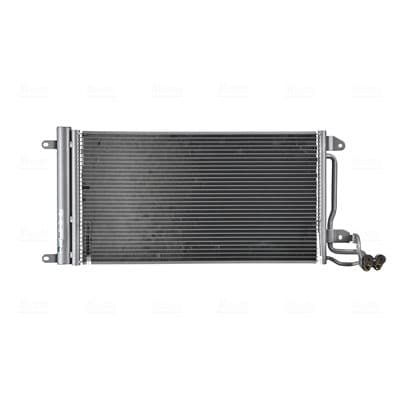 A/C condensator (met droger, (EN) additional fitting elements) past: AUDI A1  SEAT IBIZA IV, IBIZA IV SC, IBIZA IV ST, TOLEDO IV  SKODA FABIA II, FABIA II PRAKTIK, FABIA III 1.0-2.0D 09.06-12.22